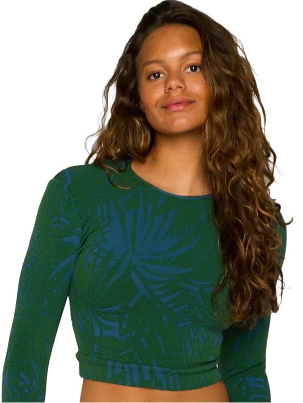 Seea Medium Long Sleeve Rashguard in Green & Blue New